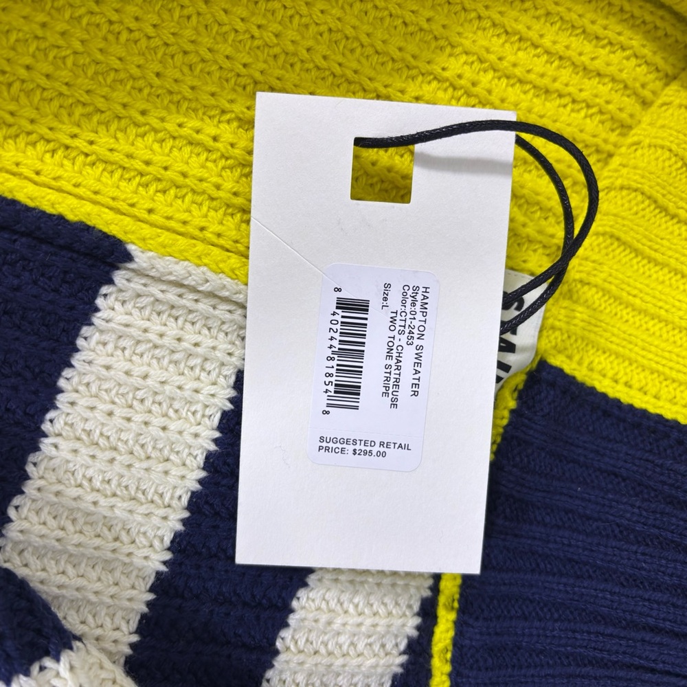 NWT STAUD Hampton Oversized Two Tone Chartreuse Sweater Size Large - Picture 7 of 8